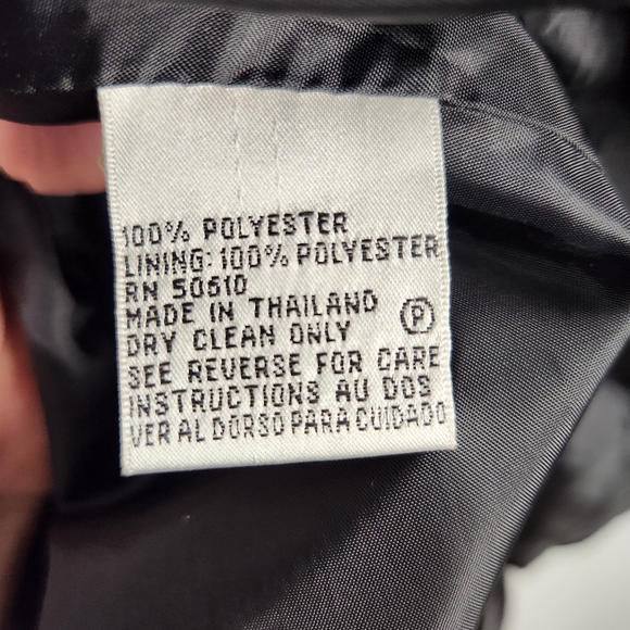 EUC Le Suit Black Embossed Longline Blazer Dress Jacket Coat Career (16) #0364 - Picture 9 of 9